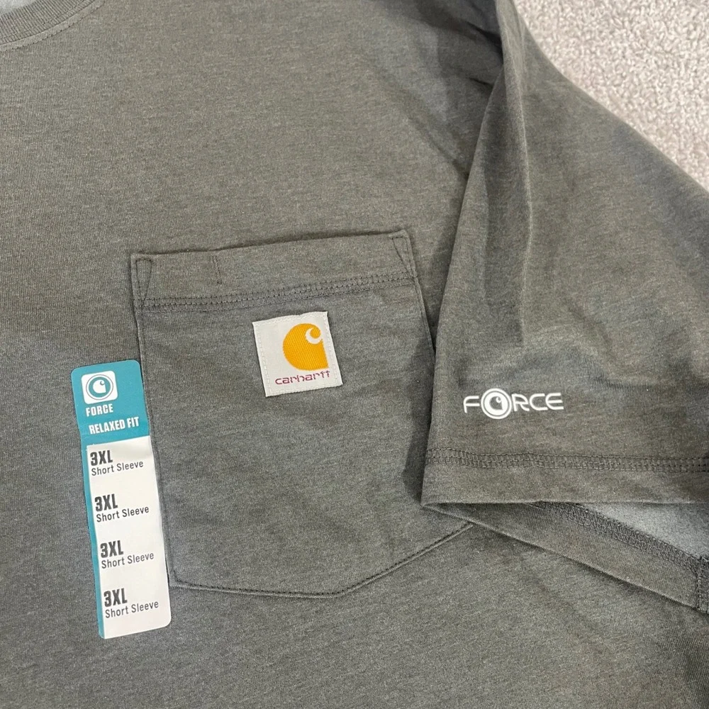 Carhartt T Shirt Mens 3XL Force Relaxed Fit Pocket Gray NWT - Picture 4 of 11